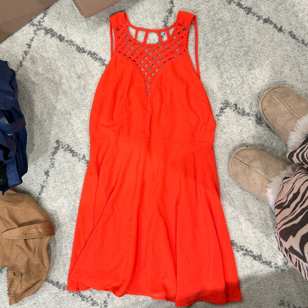 Red/Orange Lattice Dress